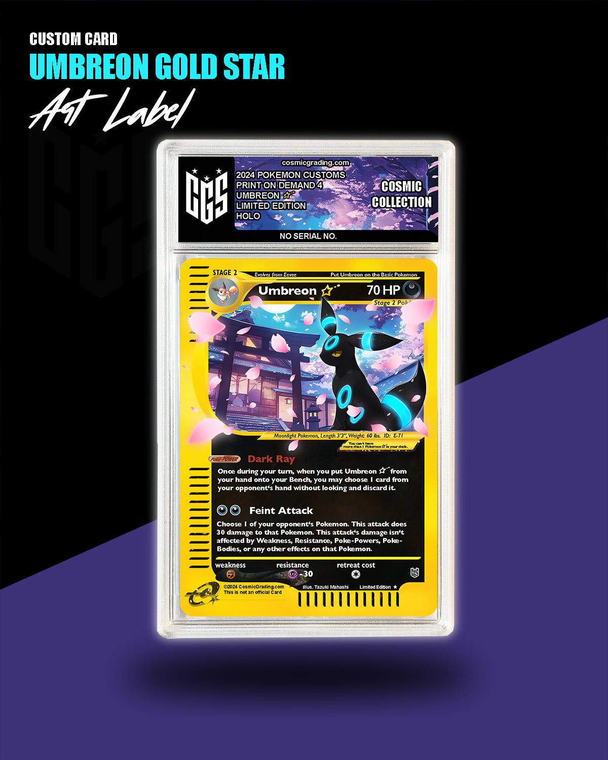 Umbreon Gold Star - Limited Edition Custom Card cosmicgrading Umbreon Gold Star - Limited Edition Custom Card cosmicgrading