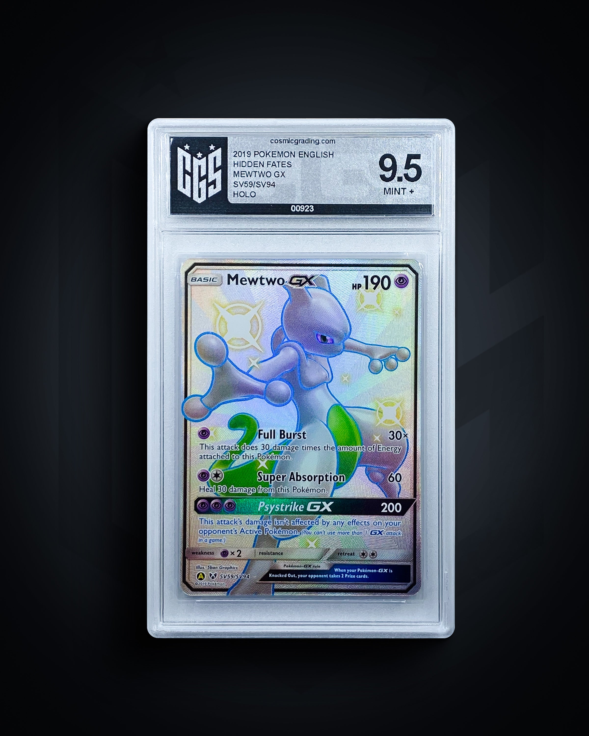 Mewtwo GX - 9.5 MINT + cosmicgrading Mewtwo GX - 9.5 MINT + cosmicgrading