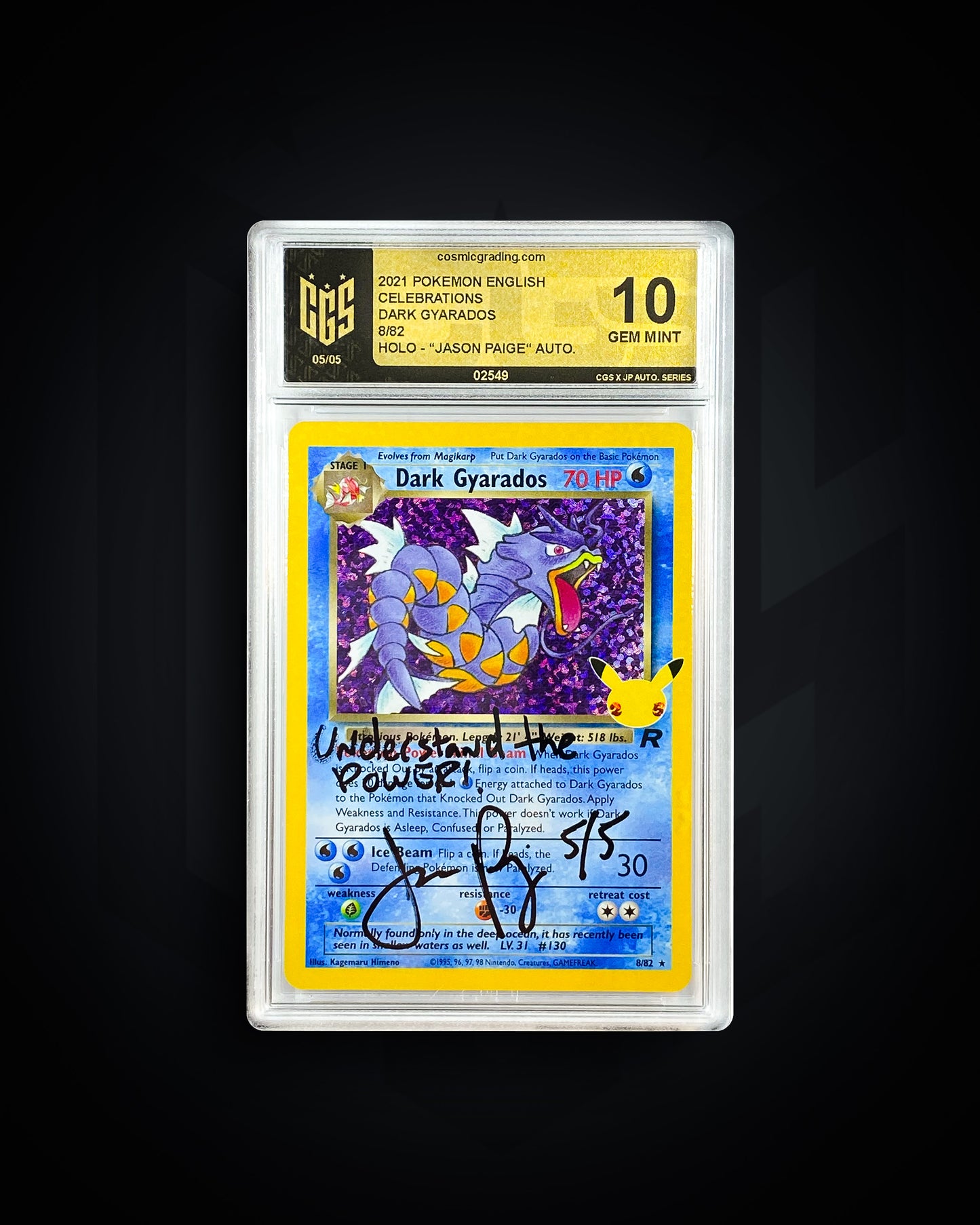 5/5 SIGNED DARK GYARADOS GEM MINT 10 - JASON PAIGE