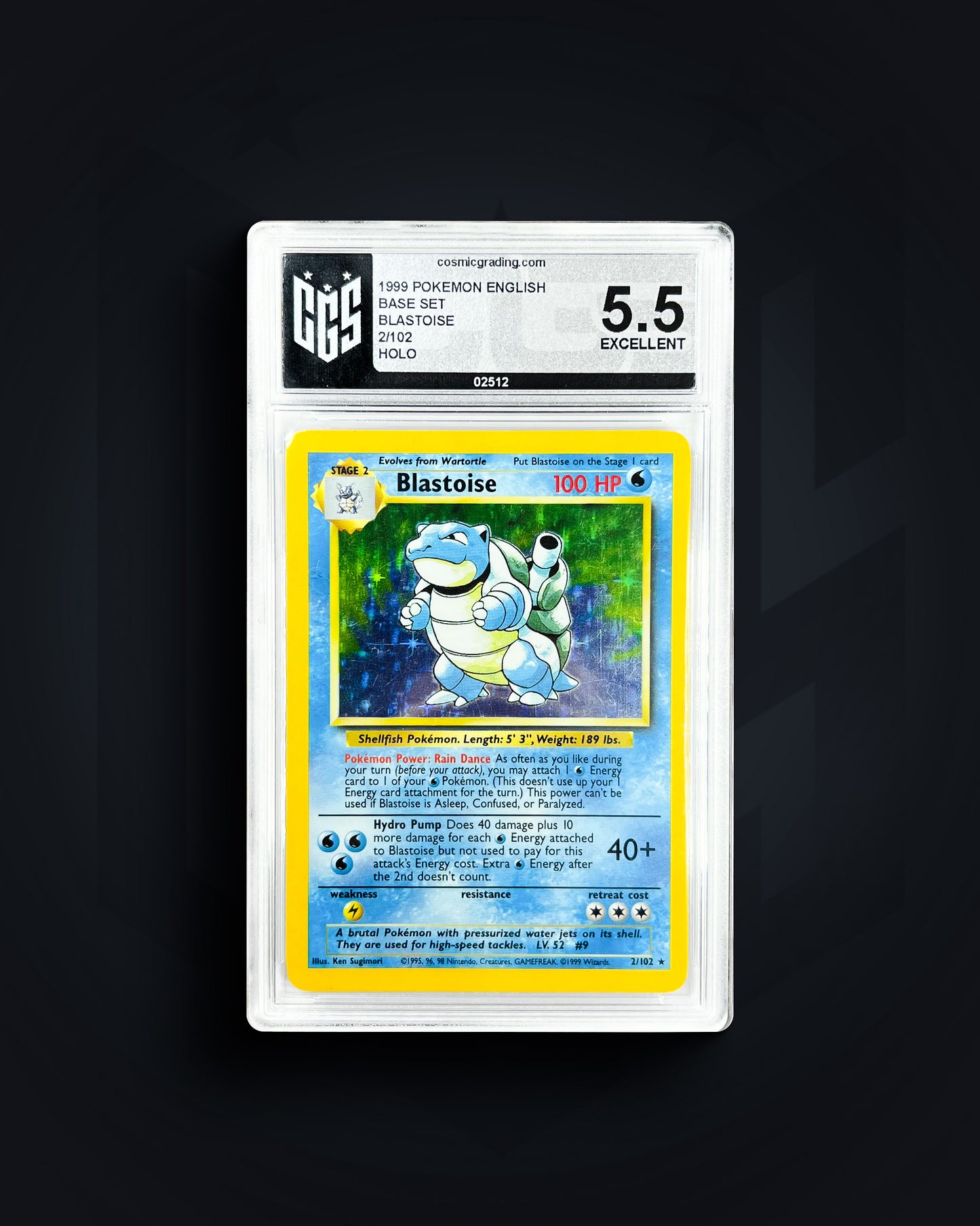 Blastoise - Base Set - CGS 5.5 EXCELLENT