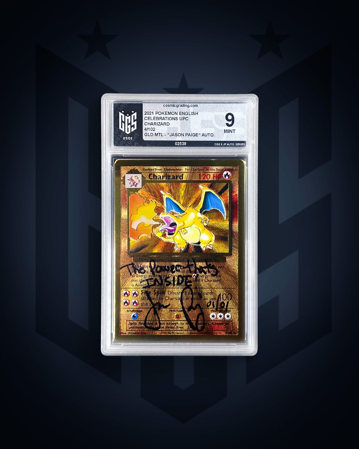 1/1 SIGNED CHARIZARD - JASON PAIGE