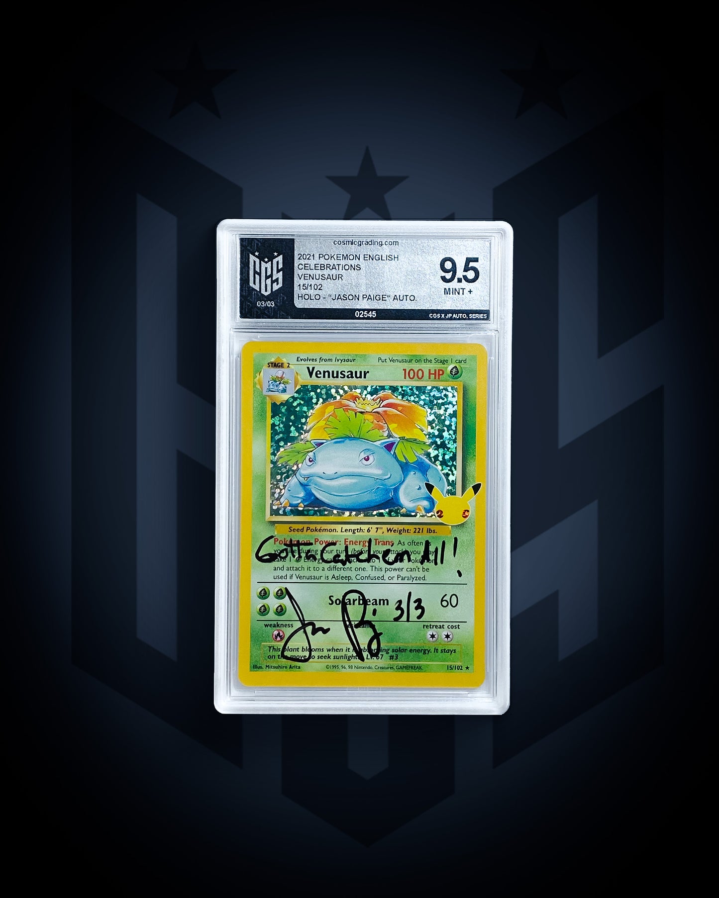 3/3 SIGNED VENUSAUR - JASON PAIGE