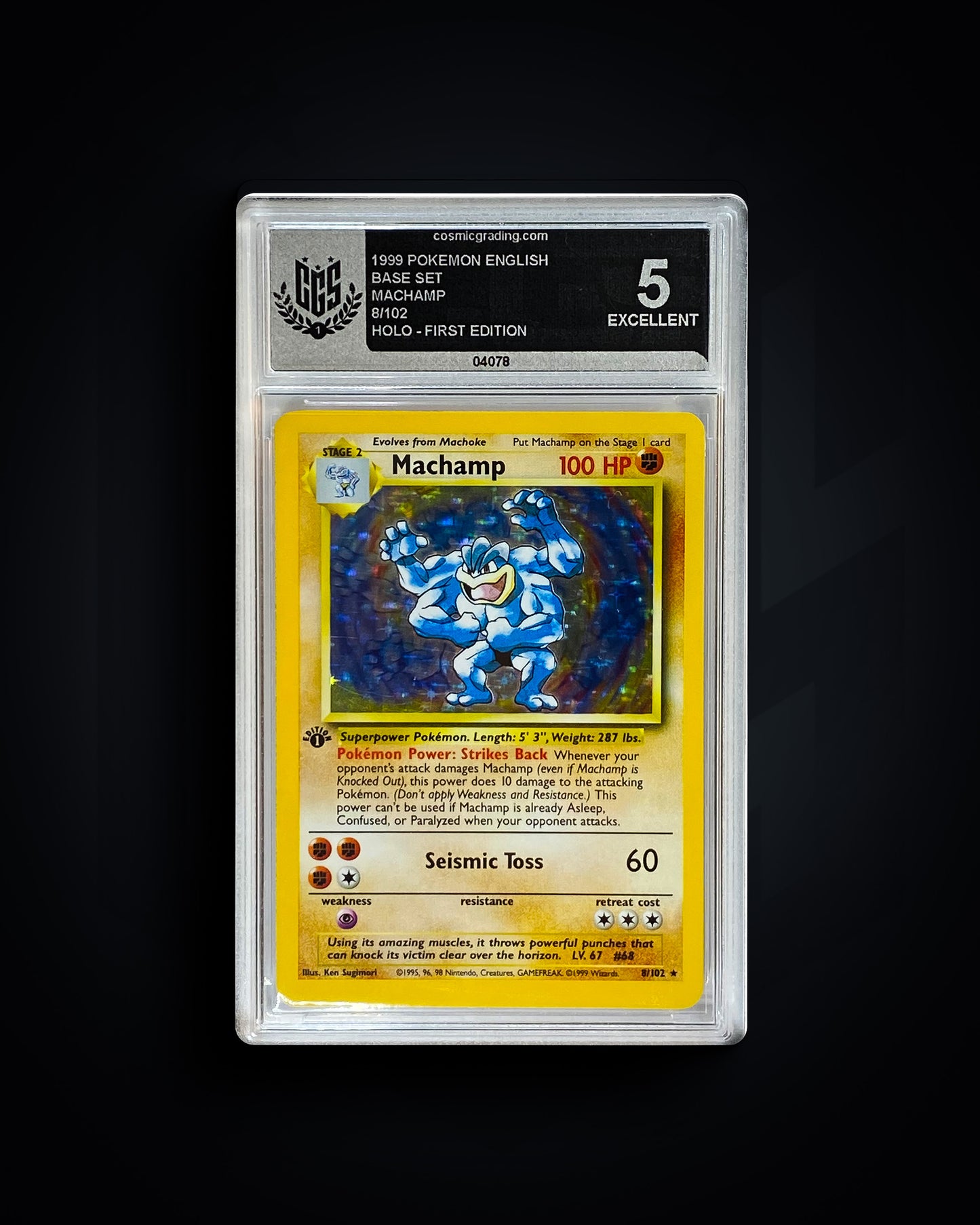 Machamp 1. Ed - Base Set - CGS 5 EXCELLENT